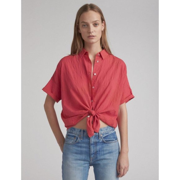 Rag & Bone Red Tie Button Down Shirt - Picture 2 of 6